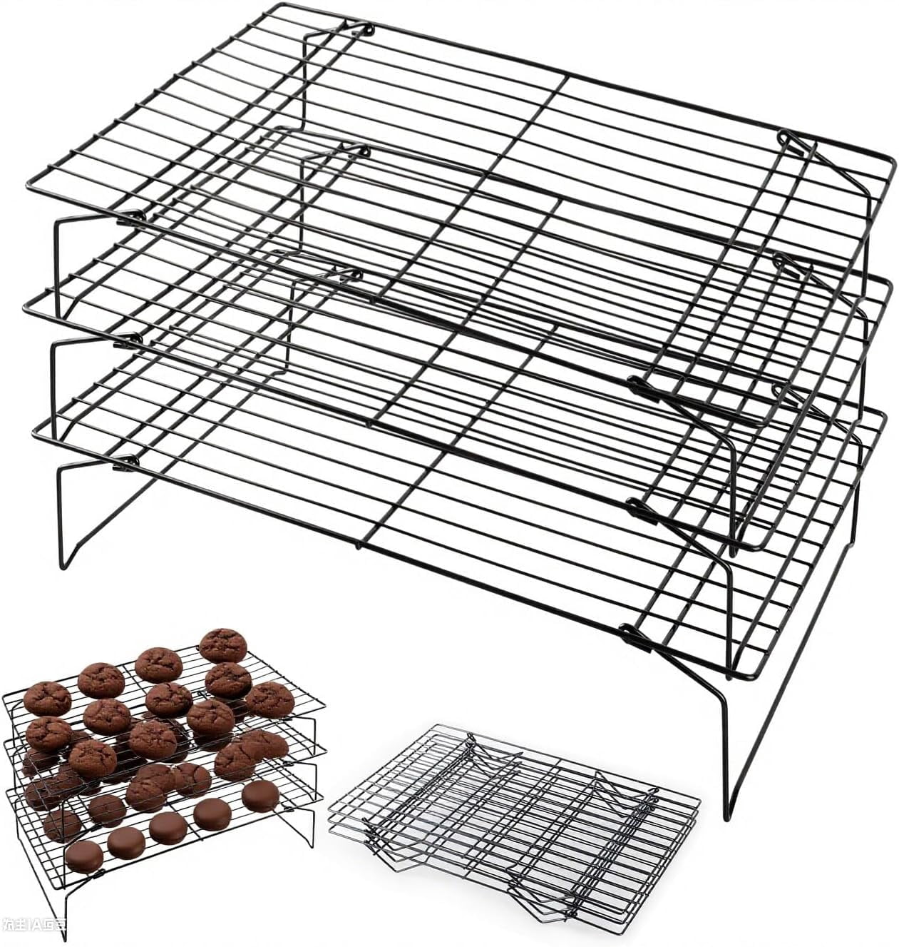 4-Tier Collapsible Cooling Racks, Detachable Wire Cooling Rack ...