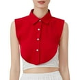 thumbnail image 1 of Detachable Collar Blouse for Women Summer Solid Ruffle Half Elastic Waist Cover up Outfits Women's Shirt Fake Collar, 1 of 8