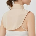 thumbnail image 1 of Detachable Collar Women Solid Ruffle Detachable Blouse With False Collar Half Elastic Waist Shirt Collar Khaki, 1 of 6