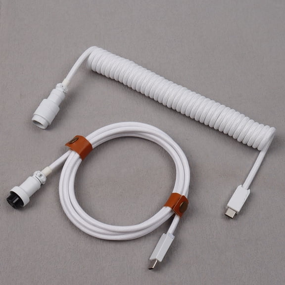 Detachable Connector Gaming Braided Aviator Usb c to Type C Coiled Data Line Mechanical Keyboard Cable