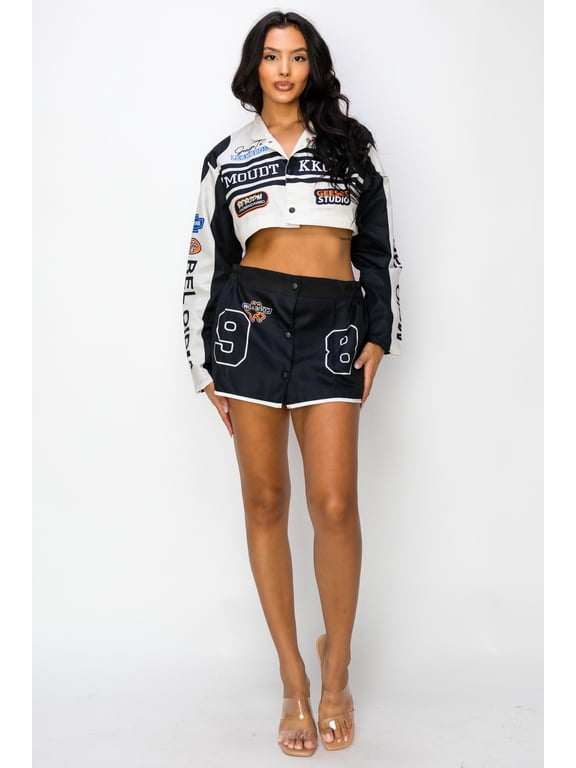 Detachable Crop Racer Jacket