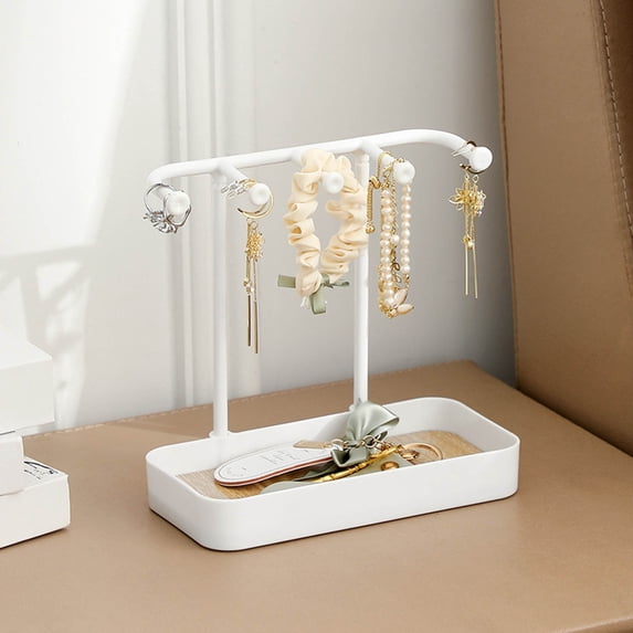 Detachable Desktop Jewelry Display Stand, Hanging Bracelet Necklace Organizer Rack, Dressing Table Storage Box Tray for Women, Jewelry Holder for Countertop Dresser Vanity Bedroom Decor