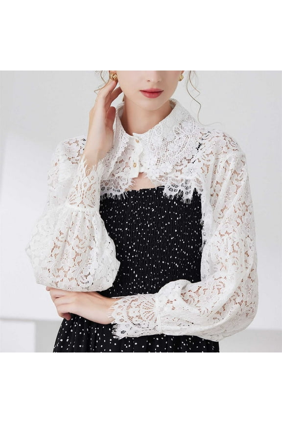 Detachable Dickey Blouse False Half Shirt Blouse Crop Top Colla Shirt Shirt Tab Insert Bib Top False Shirt Pan Shirt Womens Tops And Blouses Women Turtle Neck Half Neck Shirt Colla Shirt Clip Girl