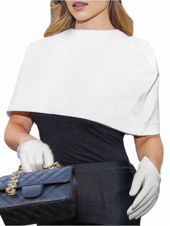 Detachable Dickey Collar - Elegant Fake Half Mock for Sweaters and Outerwear White L