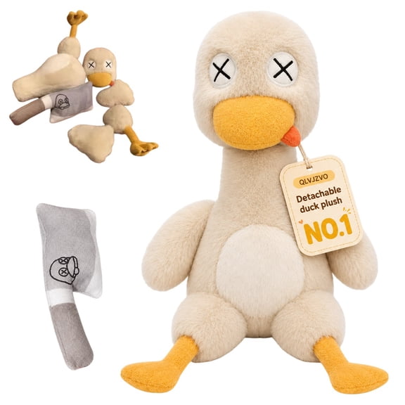 Detachable Duck Plush Toy, With a Plush Knife, Each Part Has a Magnetic Closure, Goose Duck Stuffed Animal, Soft Cute Stuffed Goose, For Birthday, Valentine's Day, Christmas
