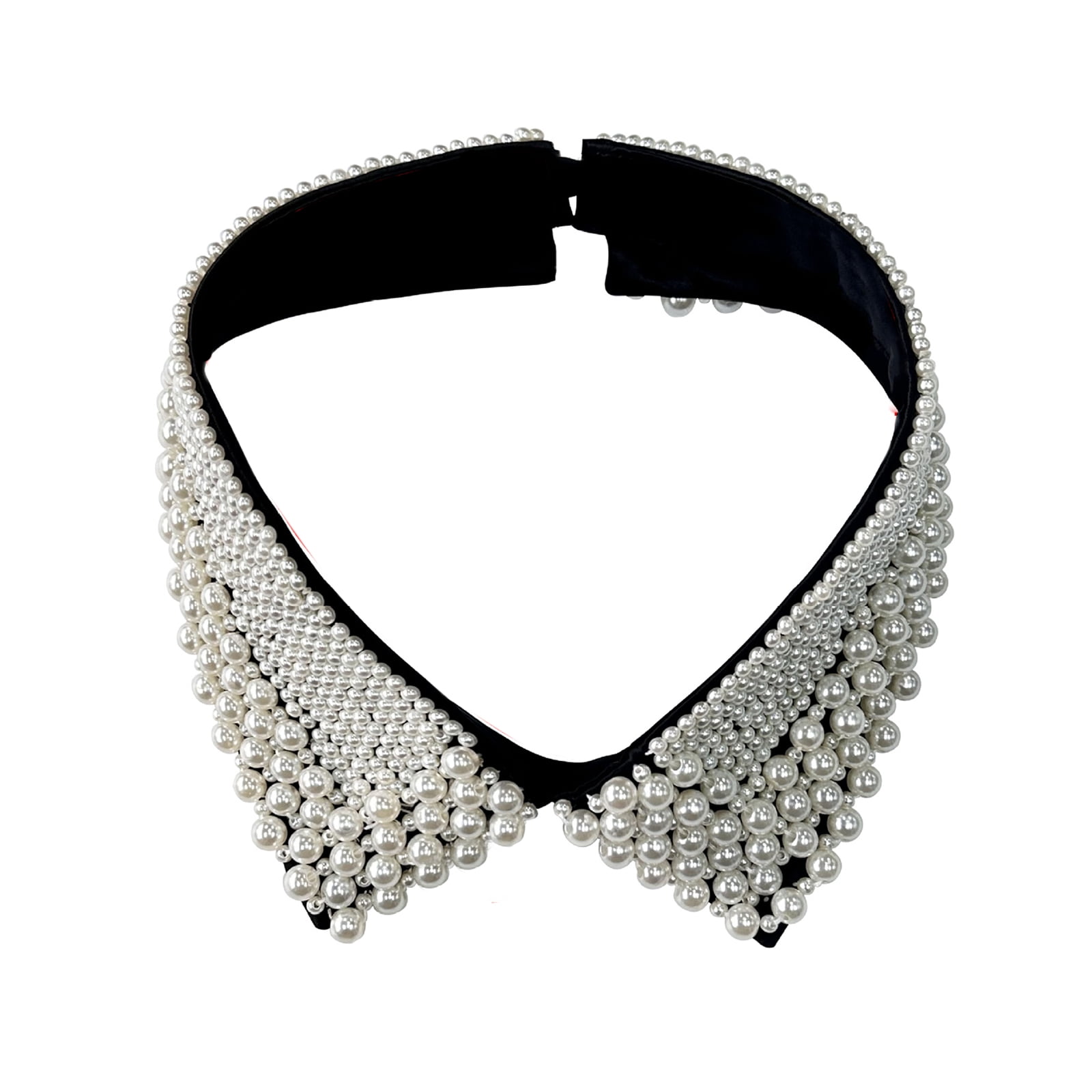 Detachable False Collar Pearls Beaded Lapel Accessory for Dress Sweater ...