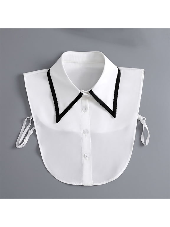 Detachable Faux Collar | Stylish Layering Accessory for Sweaters, Dresses & Office Wear Under 5$, Hontri Women's Fashion Neck Hoodie Sweater Shirt , White, One Size