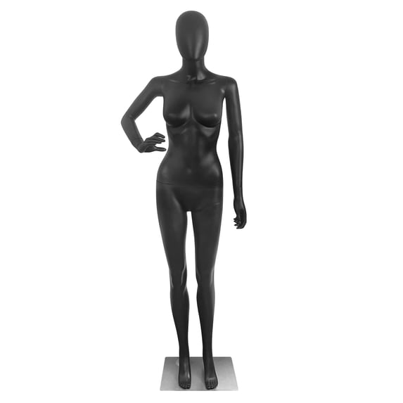 Detachable Female Mannequin Full Body Realistic Dress Form 70 Inches Adjustable Torso Sewing Model for Clothing Boutique Black