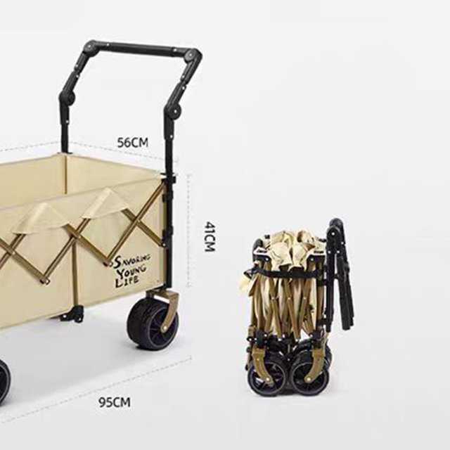 Detachable Folding Wagon Push Handle for Flat Fold Model Camping Gather