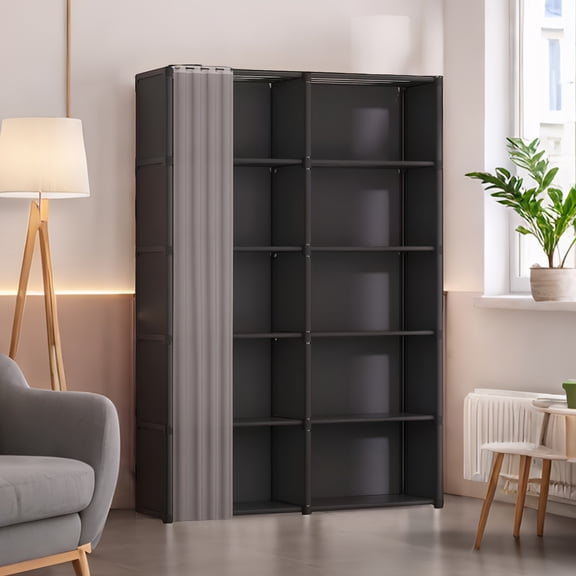 Detachable Freestanding Wardrobe - Dust-Proof Modular Closet, Sturdy Portable Shelf for Bedroom Storage, Easy Assembly for Renters & Small Spaces