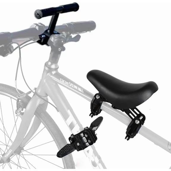 Detachable Front Mounted   Seat with Handlebar & Foot Pedals for  2-5 ,   Seat for Adult Bicycle, Secure & Comfortable  Attachment for