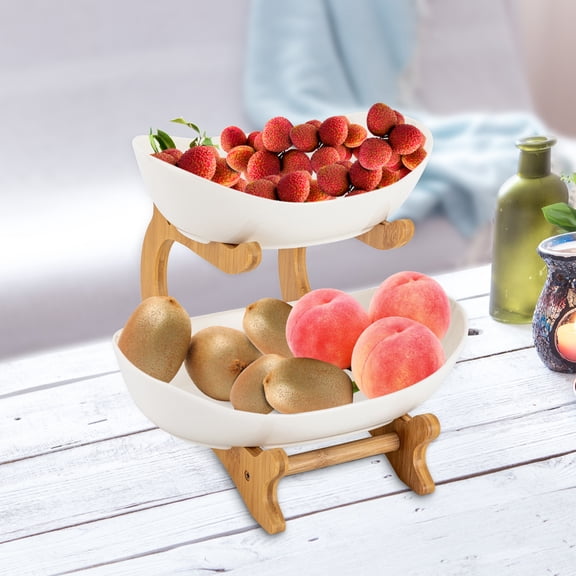 Detachable Fruit Basket Rack Ceramic Bread Vegetable Bowl Stand Fruit Holder NEW