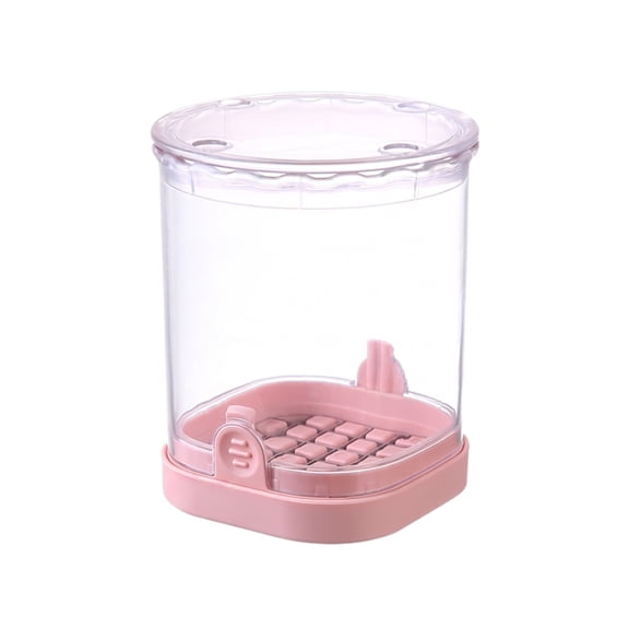 Detachable Fruit Slicer & Dicer, Stainless Steel Strawberry Slicer with Lid, Hand Press Kitchen Tool Manual Carrot Chopper and Cutter, Portable Slicer for Home Cooking Kitchen Gadgets, Pink
