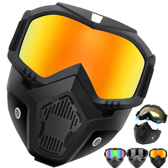 Detachable Full Face Goggle Mask, Anti-Fog & Impact Resistant Lens, Reusable Protective Shield for Construction, Woodworking, Grinding, Welding