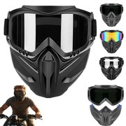 Detachable Full Face Goggle Mask, Anti-Fog UV-Resistant Full Face Dust Mask for Riding, Grass Cutting, and Welding
