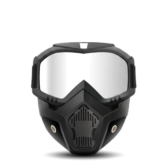 Detachable Full Face Goggle Mask, Anti-UV Dustproof Anti-Fog HD Lens, Large Viewing Safety Glasses for Riding Cutting Welding