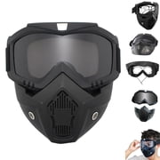 Detachable Full Face Goggle Mask, Convertible Riding Goggles & Face Shield for Motorcycle, ATV, Cutting, Grinding