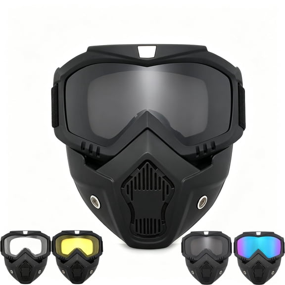 Detachable Full Face Goggle Mask, Detachable Face Goggle Shield, Windproof Protective Mask for Cycling