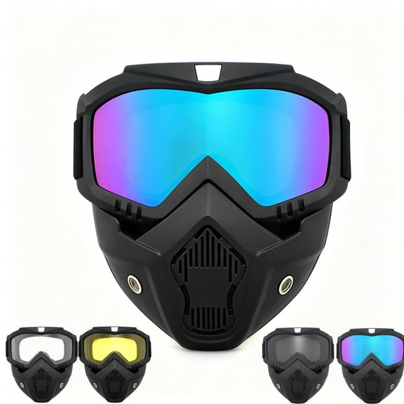Detachable Full Face Goggle Mask, Detachable Face Goggle Shield, Windproof Protective Mask for Cycling