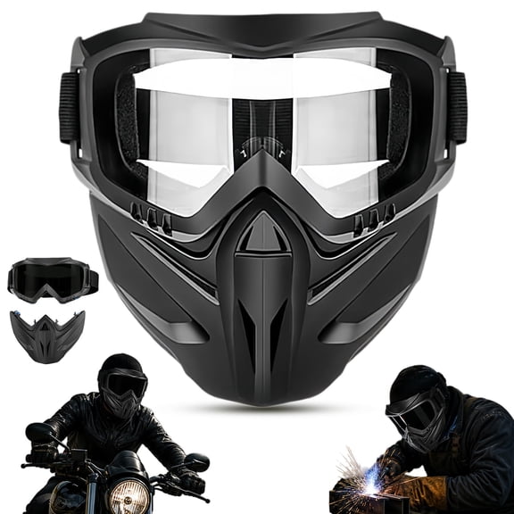 Detachable Full Face Goggle Mask, Detachable Full-face Protective Shield Goggle, Multi-Functional Protective Face