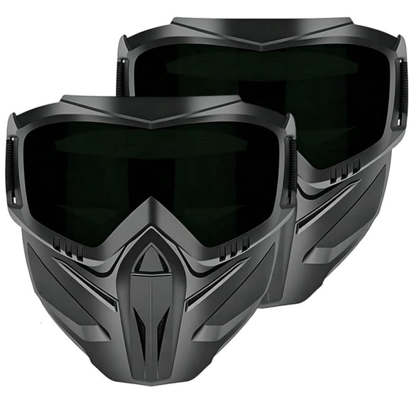 Detachable Full Face Goggle Mask, Full Face Tactical Mask Goggles Detachable, Anti-Ultraviolet Radiation, Anti-Fog Hd Lens, Large Viewing Hood Adjustable, Paint Ball Mask for Riding and Cutting