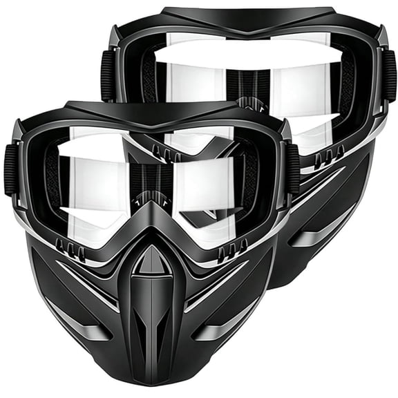 Detachable Full Face Goggle Mask, Full Face Tactical Mask Goggles Detachable, Anti-Ultraviolet Radiation, Anti-Fog Hd Lens, Large Viewing Hood Adjustable, Paint Ball Mask for Riding and Cutting