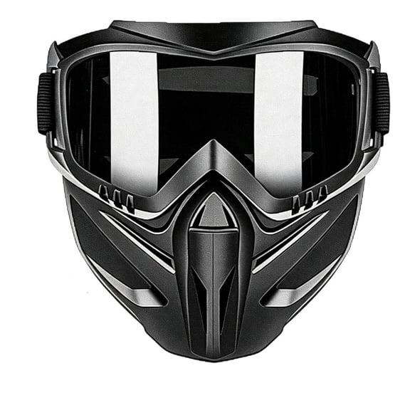 Detachable Full Face Goggle Mask, Full Face Tactical Mask Goggles Detachable, Anti-Ultraviolet Radiation, Anti-Fog Hd Lens, Large Viewing Hood Adjustable, Paint Ball Mask for Riding and Cutting
