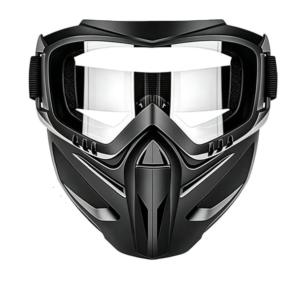 Detachable Full Face Goggle Mask, Full Face Tactical Mask Goggles Detachable, Anti-Ultraviolet Radiation, Anti-Fog Hd Lens, Large Viewing Hood Adjustable, Paint Ball Mask for Riding and Cutting