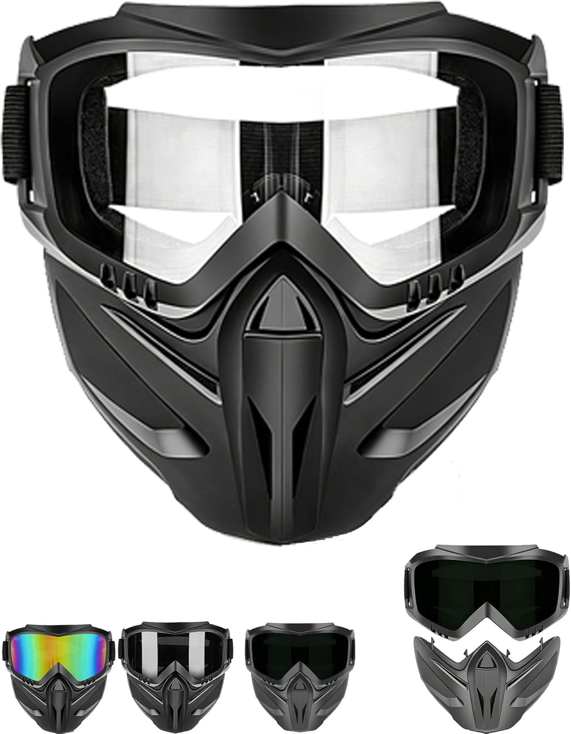 Detachable Full Face Goggle Mask,Goggle Mask for Welding & Riding,Anti ...