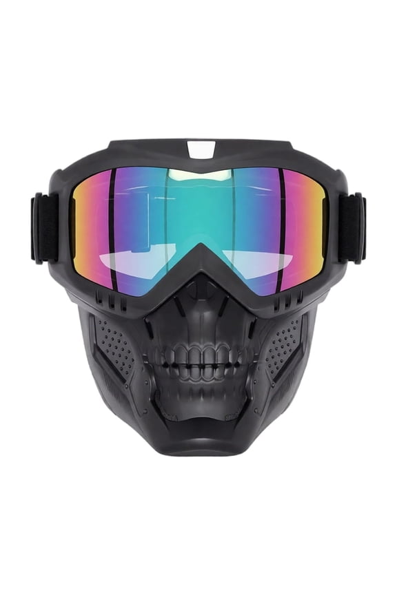 Detachable Full Face Goggle Mask,Riding and Cutting, Anti-UV, Dust, Fog HD Lens, Large Viewing Hood (C)