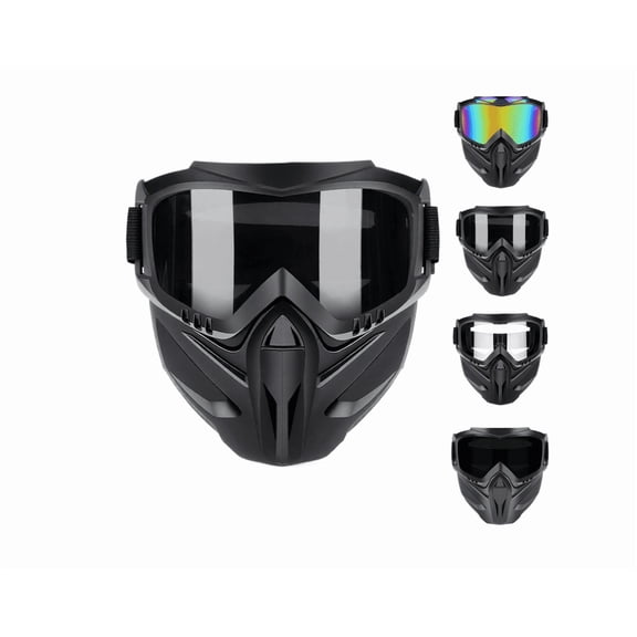 Detachable Full Face Goggle Mask,Suitable for Mowing, Welding and Cycling, Anti-Fog Windproof Impact Resistant Face Protection Shield(Gray)