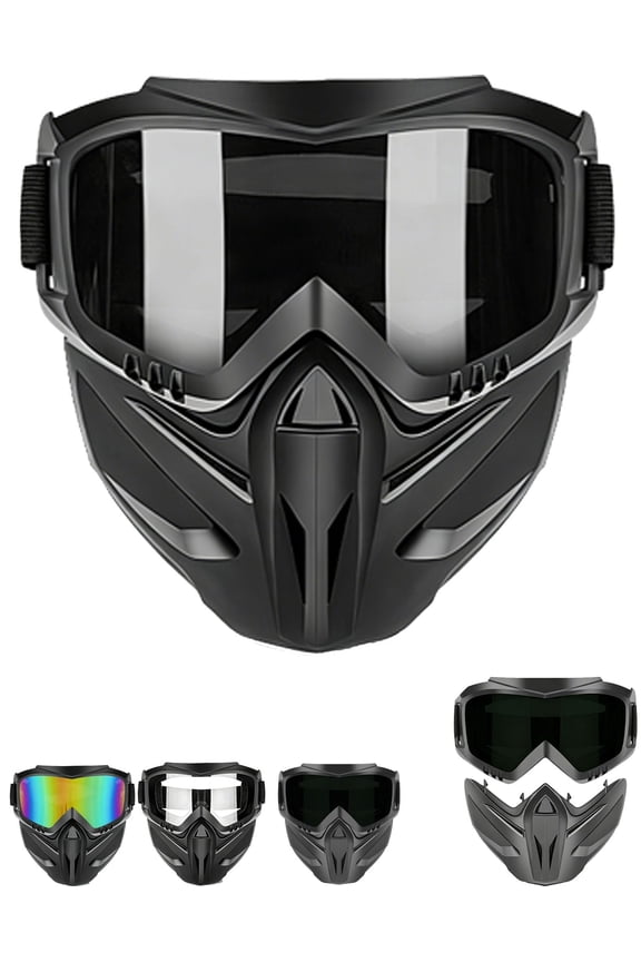 Detachable Full Face Goggle Mask for Welding & Riding Face Protection Shield