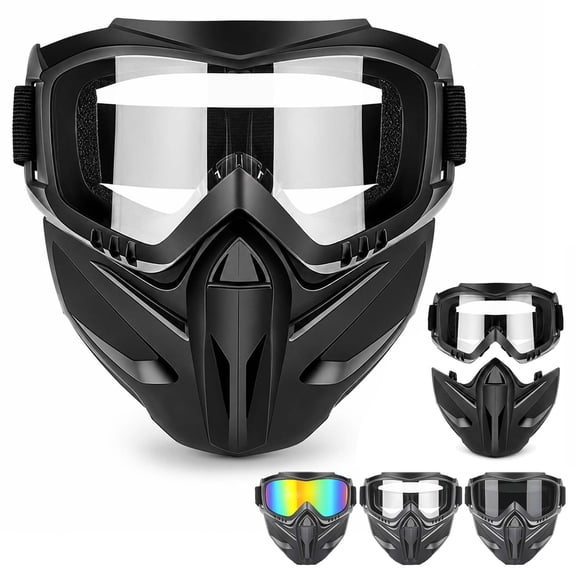 Detachable Full Face Goggle Mask with Anti-Fog High for Riding and Cutting,UV-Resistant, Dustproof, HD Anti-Fog Lenses,Personal Equipment