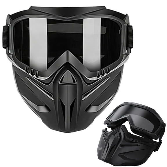Detachable Full Face Mask for Welding and Riding, Anti Fog Impact Resistant Windproof Goggle Shield, Face Protection for Adults