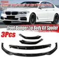 thumbnail image 1 of Detachable Glossy Black Car Front Bumper Splitter Lip Spoiler Cover For BMW 5-Series G30 G31 G38 540i M Sport 2017-2019 Body Kit, 1 of 6