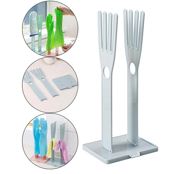 Detachable Glove Shelving Sturdy Multifunctional Practical Stand Holders Storage Shelf For Camping Household Bathroom Countertop Pantry Blue