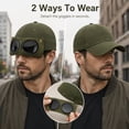 thumbnail image 1 of Detachable Goggle Baseball Cap LSONABXA Retro Pilot Style Curved Brim Adjustable Snapback Hat Fashion Headwear For Weekend Holiday Gathering Travel Daily Wear, 1 of 9