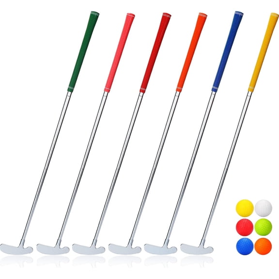 Detachable Grip Two-Way Mini Golf Putter Set with 6 Putters and 6 Balls for Junior and Adult Right or Left Handed Golfers (35 Inch)