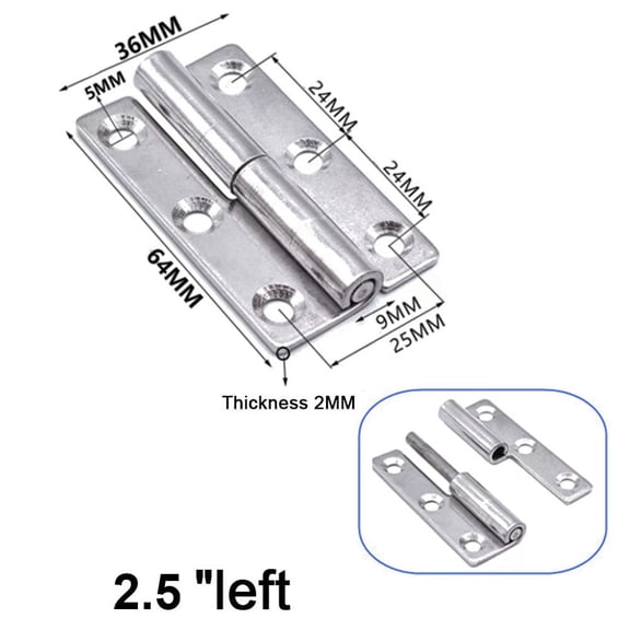 Detachable Hinge, Small Slip Joint Flag Hinges, Lift Off Detachable Door Hinges, 304 Stainless Steel