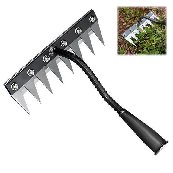 Detachable Iron Weeding Rake Tool, 2026 Upgraded Manual Garden Weeder ...