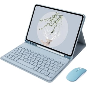 Detachable Keyboard Case for 11-inch iPad Air 6th Generation (M2, 2024), Folio Stand Cover with Built-in Pencil Holder,misty blue