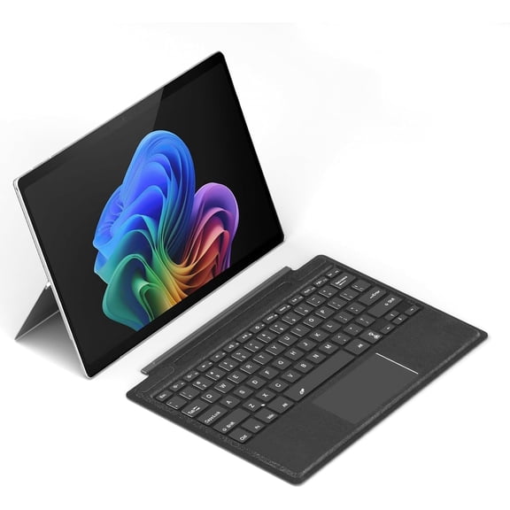 Detachable Keyboard for Microsoft Surface Pro 11/10/9/ProX (13-inch,2024/2022), 7-Color Backlit Wireless Keyboard with Touchpad, 14 Shortcut Keys, 30H Battery Magnetic & Slim Design, Black