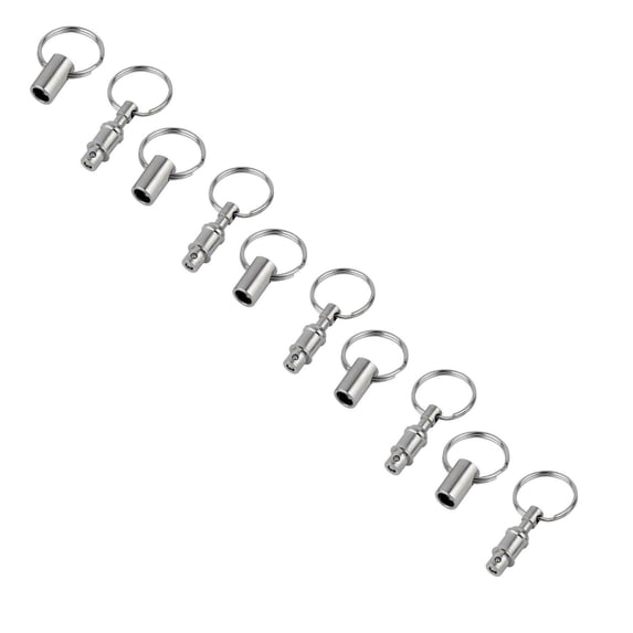 Detachable Keychain Set, Quick Release Key Rings for Belts and Handbags, 2.5Cm Silver Alloy Key Holder, Pull Apart Removable Key Chain for Keys (5 Pack)