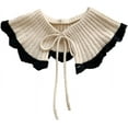 thumbnail image 1 of Detachable Knitted Dickey Collar Crop Top Mini Cape Half Shirt Blouse Collar for Women Girl, 1 of 7