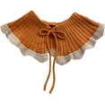 thumbnail image 1 of Detachable Knitted Dickey Collar Crop Top Mini Cape Half Shirt Blouse Collar for Women Girl, 1 of 6