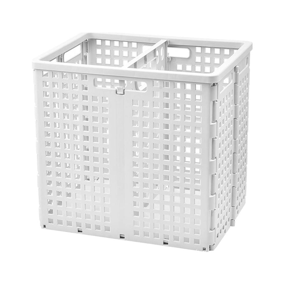 Detachable Laundry Basket Plastic 2 Compartments Container Storage