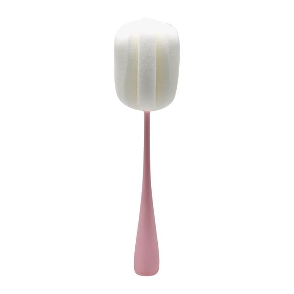 Detachable Long Handle Scrubber for Water Bottles, Sponge Cup Cleaner, Effective Vacuum Flask Washing Tool, Versatile Kitchen Cleaning Accessory, Pink