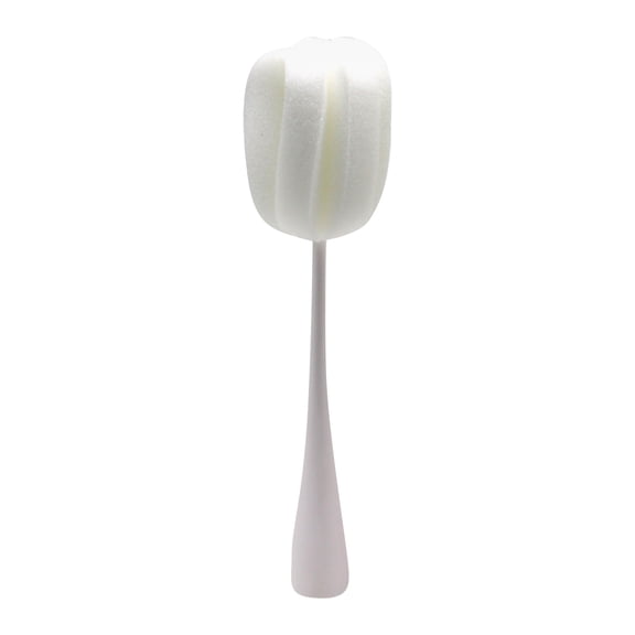 Detachable Long Handle Scrubber for Water Bottles, Sponge Cup Cleaner, Effective Vacuum Flask Washing Tool, Versatile Kitchen Cleaning Accessory, White