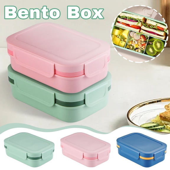 Detachable Lunch Box with 4 Compartments for Food Storage, Portable, Nordic, Pink