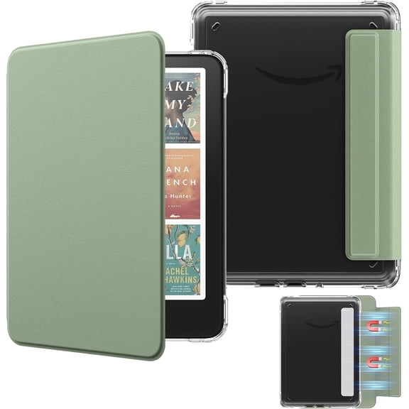 Detachable Magnetic Case for All-new 7" E-Reader 12th Generation 2024 & Color 2024/2025, Ultra Clear Back Scratch-Proof Light & Shell Cover with Auto Wake/Sleep, Not fit & , Celadon